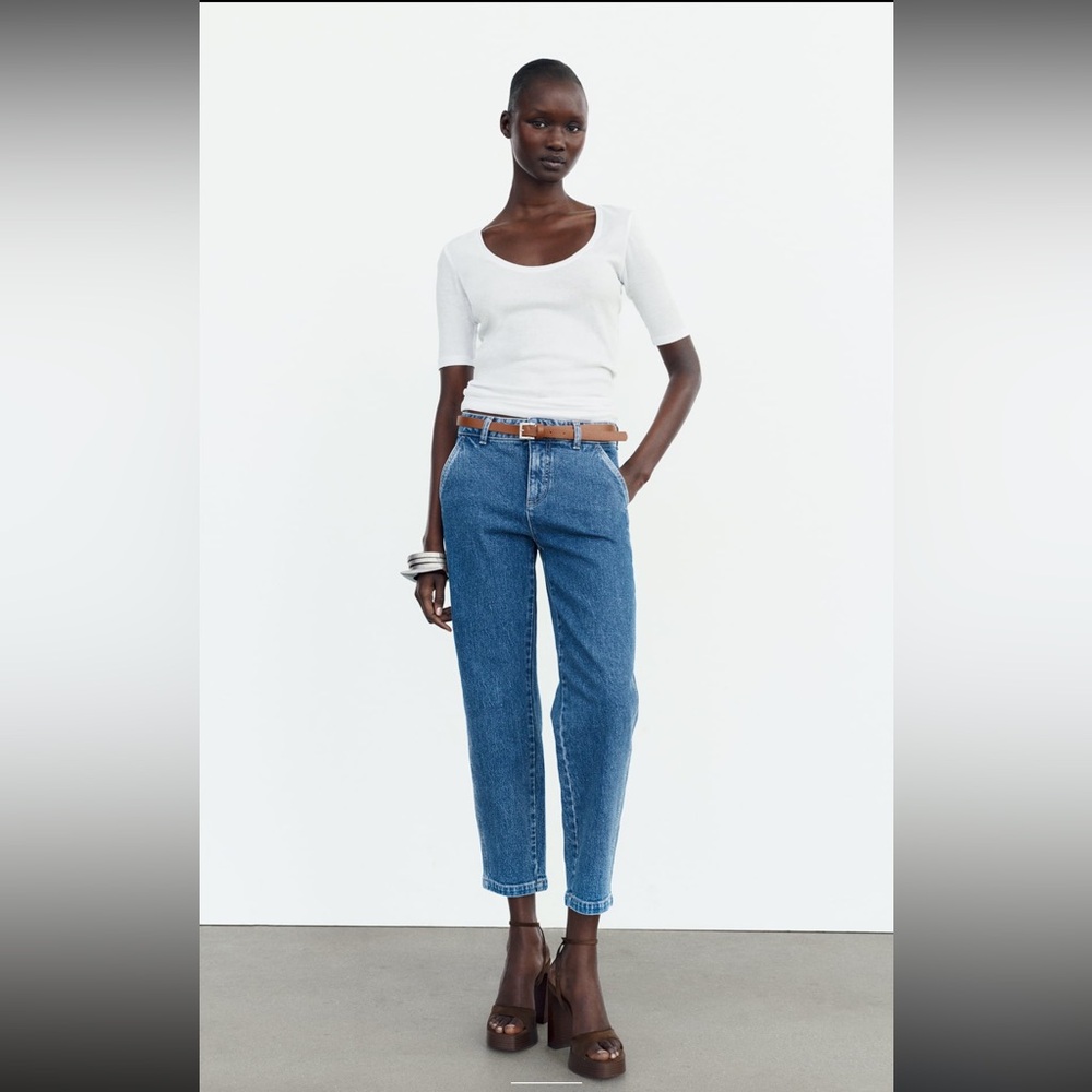 Zara blue jean chinos size 31 (US 12) high waist